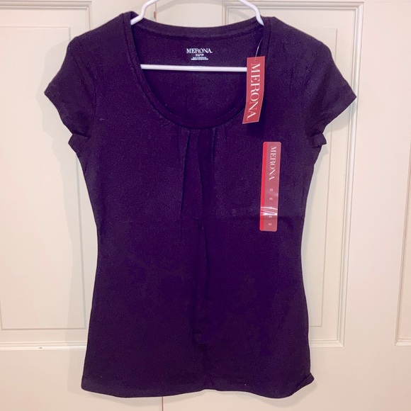 NWT Merona PURPLE Scoop Neck Tee, size XS - Picture 1 of 3